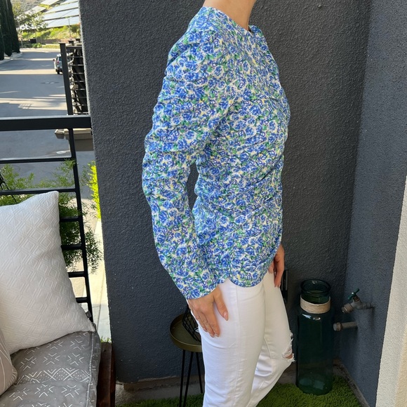 Zara flower printed cotton blouse - Picture 4 of 13